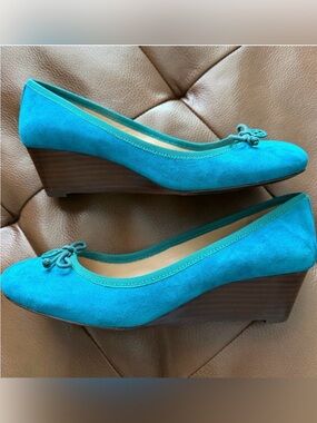 Tory Burch Ballet Wedge Pumps 7 EUC